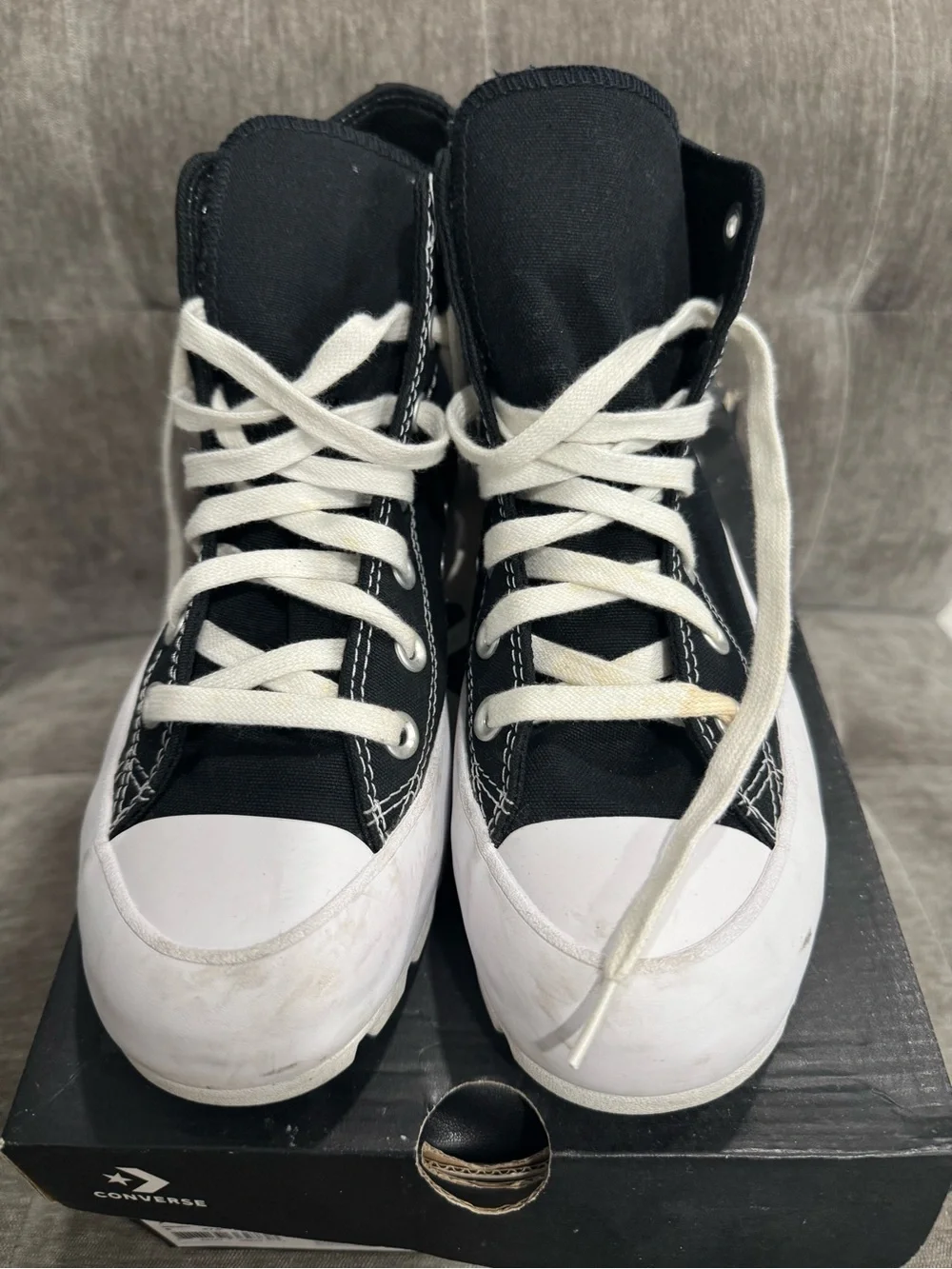 Converse Platform High-Top Sneakers in Black and White